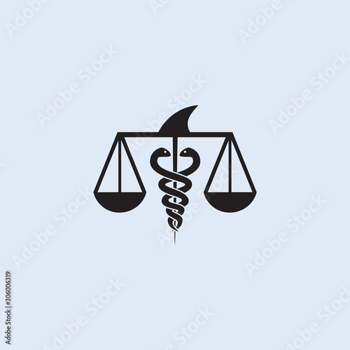 Medical Law Logo Design Vector Template.