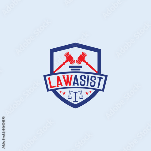 Law Assist Logo Design Template. Security Law Firm Logo.