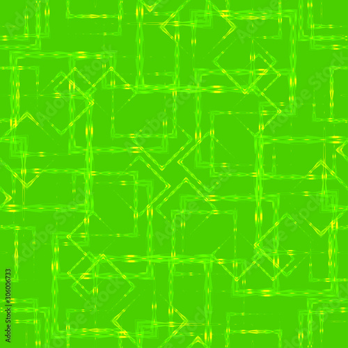 Carved squares and the same rhombuses on a light green background.