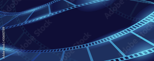 Movie film concept banner. Cartoon illustration of movie film vector concept banner for web design