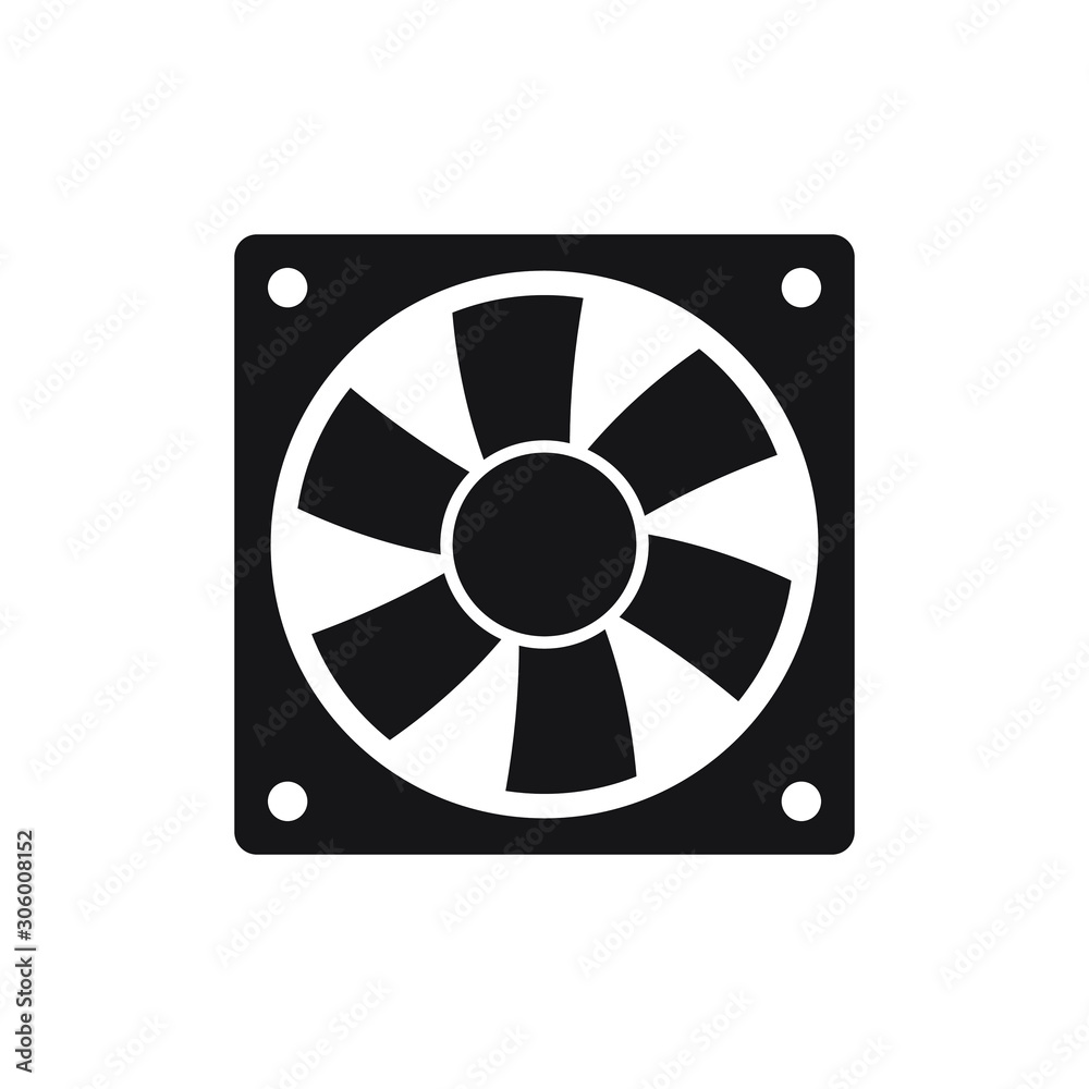 Cooling fan icons. Cool fans vector symbols, electrical air industry signs, electric wind climate industrial propellers with blades