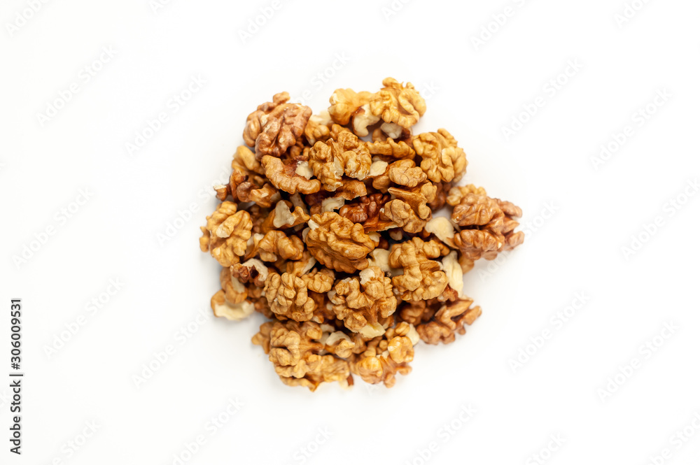 Walnuts on a white background Walnuts on a white background