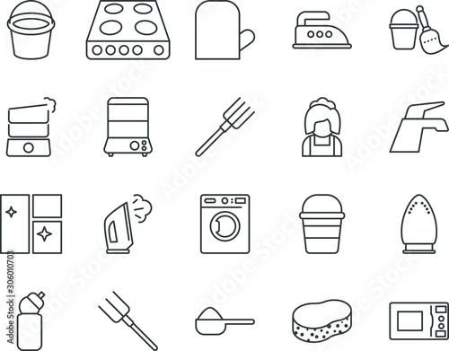 household vector icon set such as: best, occupation, pipeline, mitt, paper, faucet, hob, sanitary, mop, adult, pipe, furnace, closeup, display, mitten, chef, front, life, cartoon, vintage, bleach