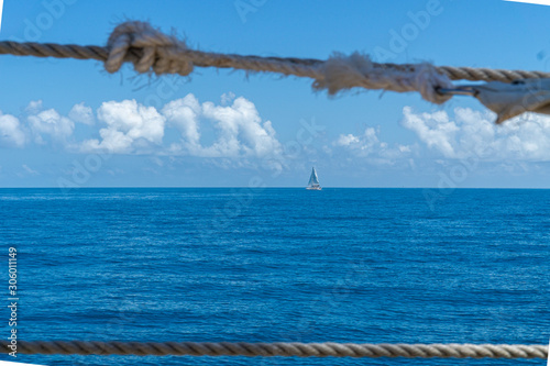 from a sailing ship you can watch the beautiful blue sea in Australia