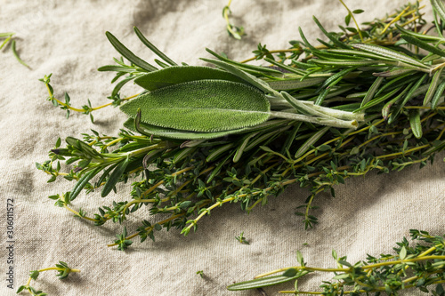 Raw Green Poultry Herbs with Rosemary