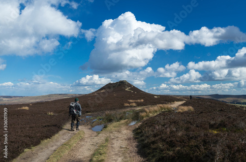 Looking towards the Peak of Win Hill along the walkers trail in the Peak District, Derbyshire