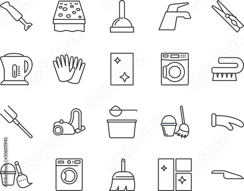 household vector icon set such as: emblem, rake, morning, dress, finger, fetlock, restaurant, preparation, cook, hold, packaging, powder, eating, tea, pin, pitchfork, box, dry, pipeline, wc