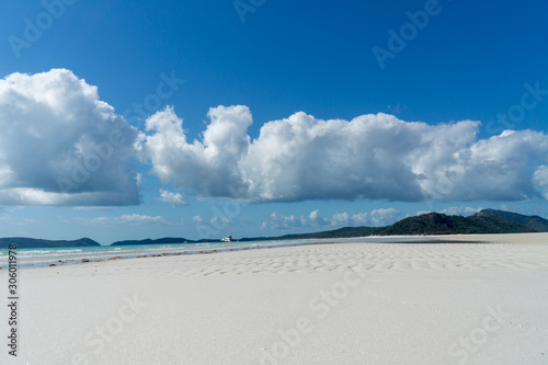 the white beach of the Whitsunday Islands in Australia  which consists of 99 percent quartz sand  and the azure blue sea