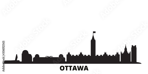 Obraz na płótnie Canada, Ottawa city skyline isolated vector illustration. Canada, Ottawa travel cityscape with landmarks w salonie
