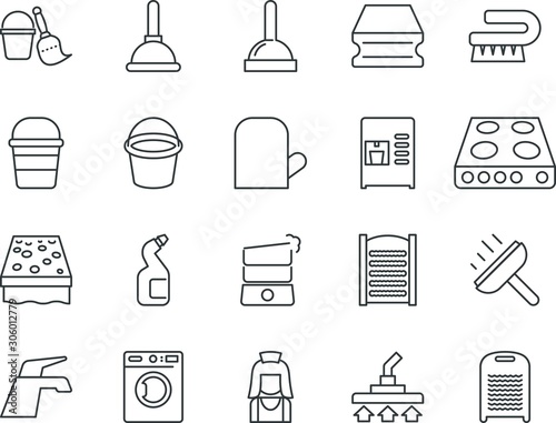 household vector icon set such as: breakfast, template, head, dress, plaster, mitt, wall, technique, drink, fire, sketch, housekeeping, culinary, professional, floor, tap, cartoon, image, set, shower