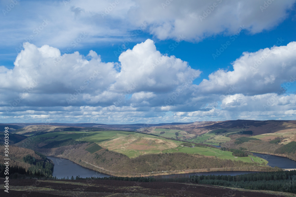 A view over Ladybower Reservoir from Win Hill in the Peak District, derbyshire, England