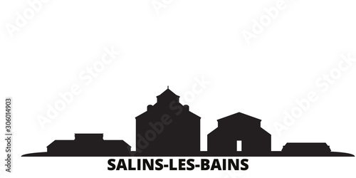 France, Salins Les Bains city skyline isolated vector illustration. France, Salins Les Bains travel cityscape with landmarks