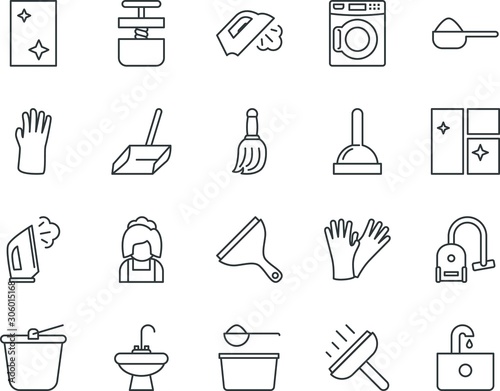 household vector icon set such as: protect, people, cartoon, pictogram, medical, display, pot, can, pump, celebrity, women, girl, front, maid, pipe, occupation, wc, janitor, cold-pressed, plunger