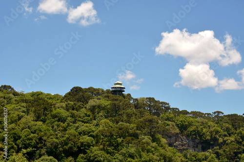 view of mountains and trees,Caracol Waterfall and Aerial Tramways Serra Parks, Canela, Brazil