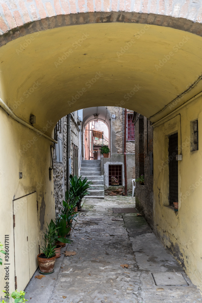 Obraz premium Old public road in the center of Brisighella: one of the most beautifull old vilage of Italy