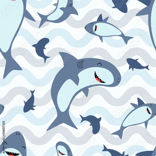 Shark pattern with gray and blue colors