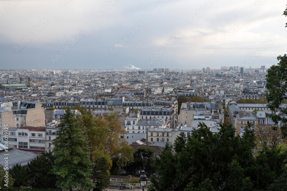 Panorama of Paris observed from Montmartre