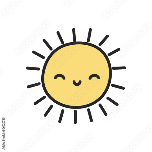 Fototapeta Naklejka Na Ścianę i Meble -  funny sun weather cartoon icon