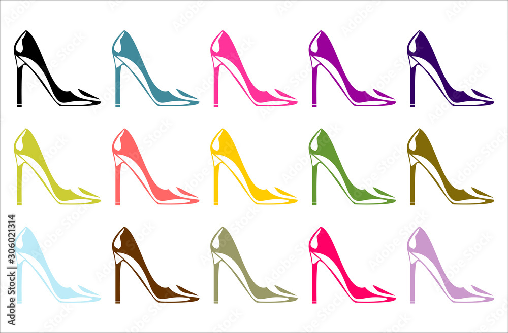 Obraz premium set of fashion women's shoes