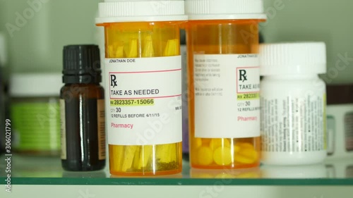 Medicinal Marijuana in a medicine cabinet