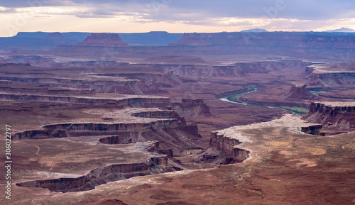 Gran View Point  Canyonlands National Park  Utah  USA. Stunning canyons  mesas  and buttes eroded by the Colorado  Green and tributary rivers