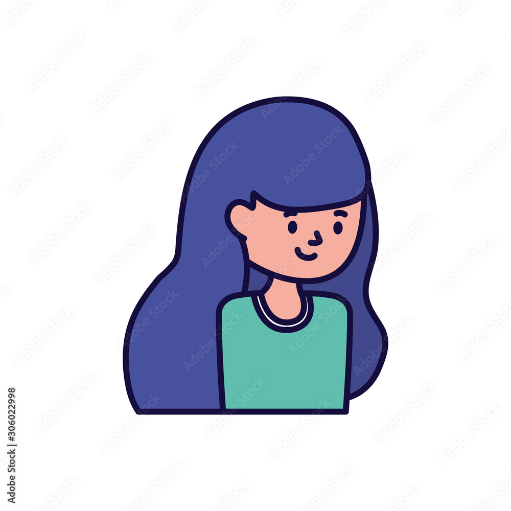 young woman cartoon character white background young woman cartoon character white background