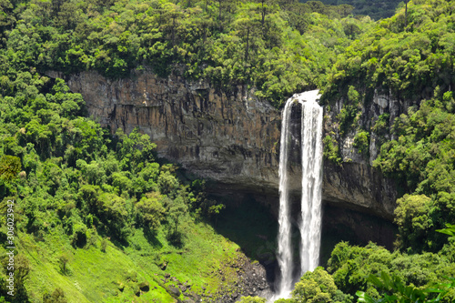 View of Caracol waterfall ( "Cascata do Caracol") in serra park, Canela City, Rio Grande do Sul , Brazil