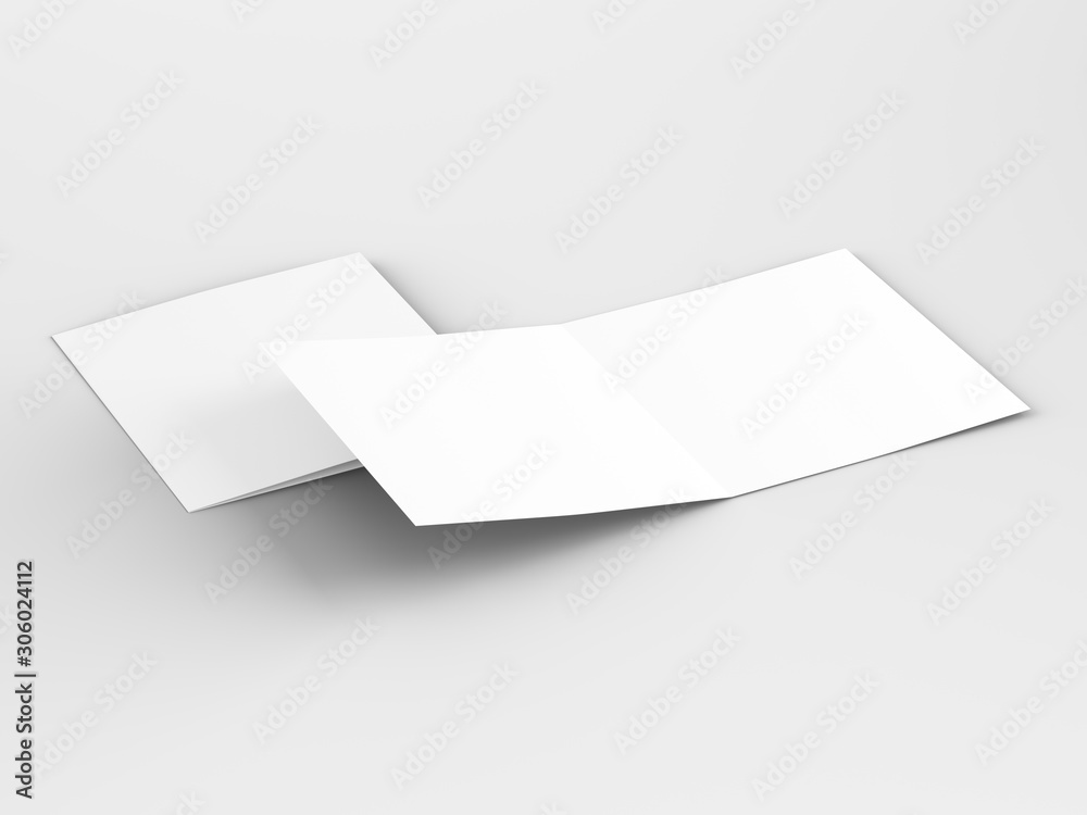 Brochure in square format folded to two - mockup. 3d illustration Brochure in square format folded to two - mockup. 3d illustration