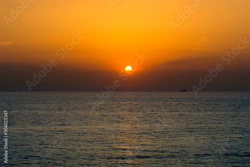 Istanbul, Turkey, 31 May 2006: Sunset, Black Sea, Riva, Beykoz.