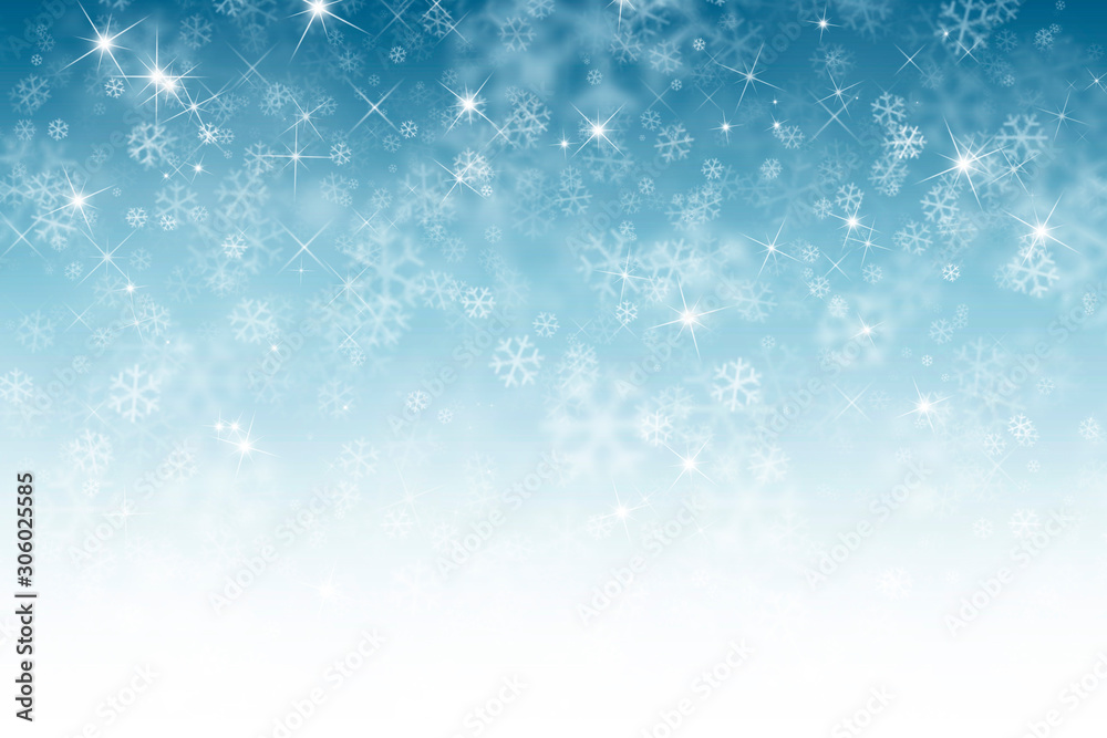 abstract winter background with snowflakes, Christmas background with heavy snowfall, snowflakes in the sky