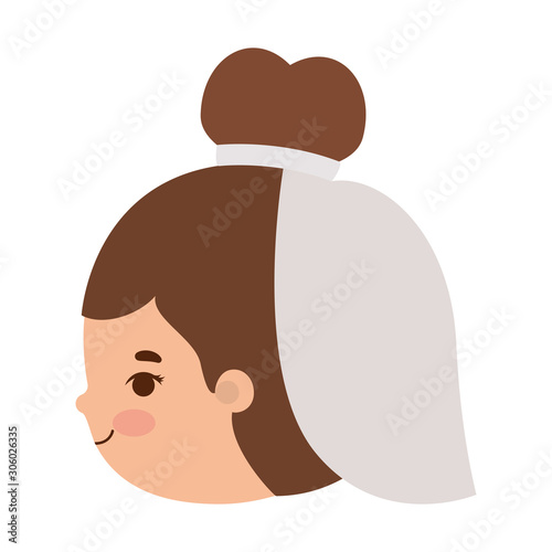 Bride cartoon with wedding veil vector design