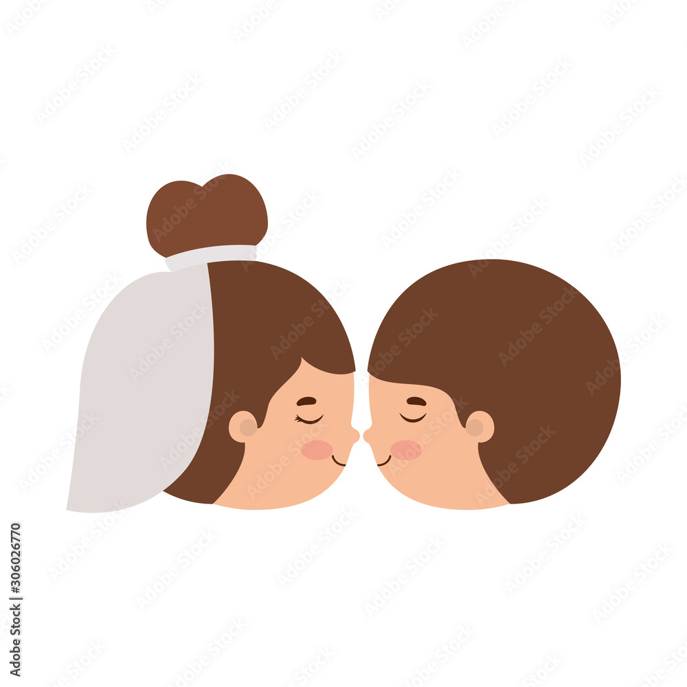 Couple of bride and groom cartoon design Couple of bride and groom cartoon design