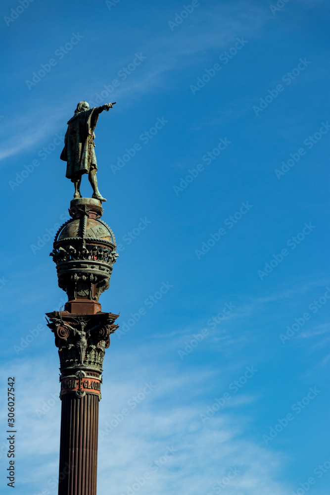 Estatua de Cristobal Colón en Barcelona