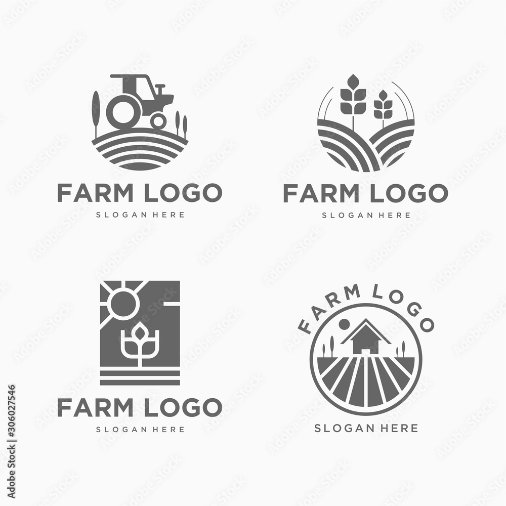 Vector set of logo design templates in trendy linear style .wheat and grain graphics for bakery emblems Vector set of logo design templates in trendy linear style .wheat and grain graphics for bakery emblems