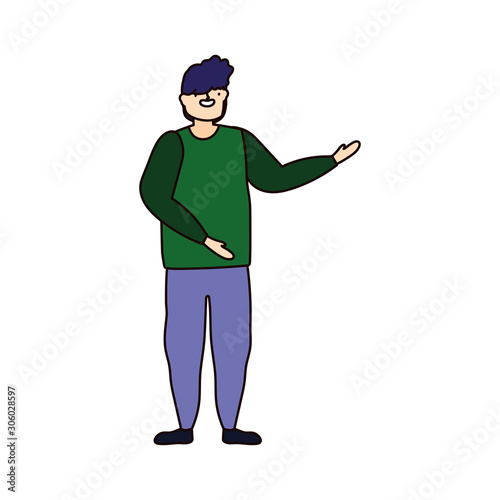 merry christmas man with green ugly sweater