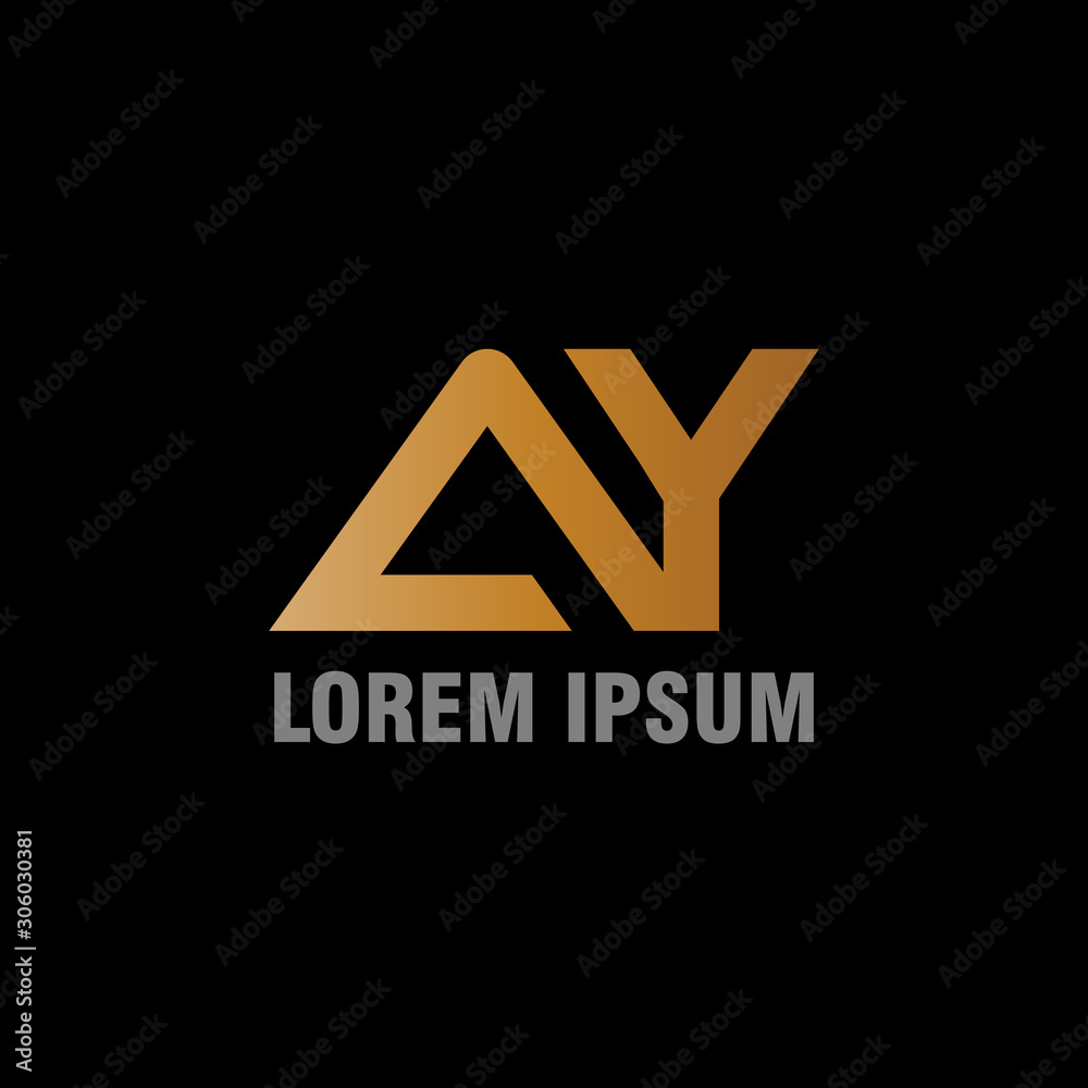 vector illustration initial letter a and y icon logo modern design with gradient color