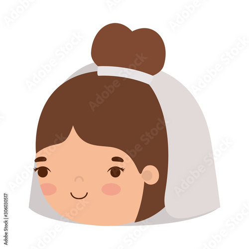 Bride cartoon with wedding veil vector design