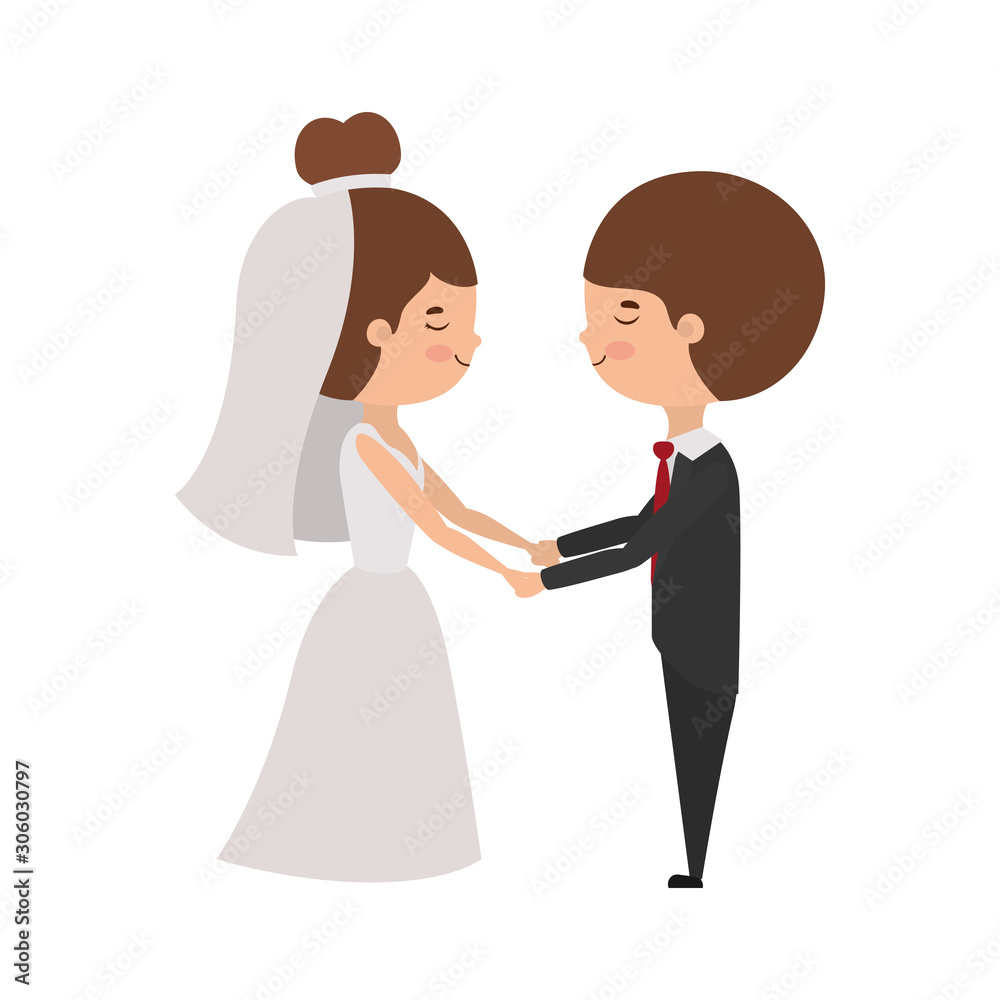 Couple of bride and groom avatar design Couple of bride and groom avatar design