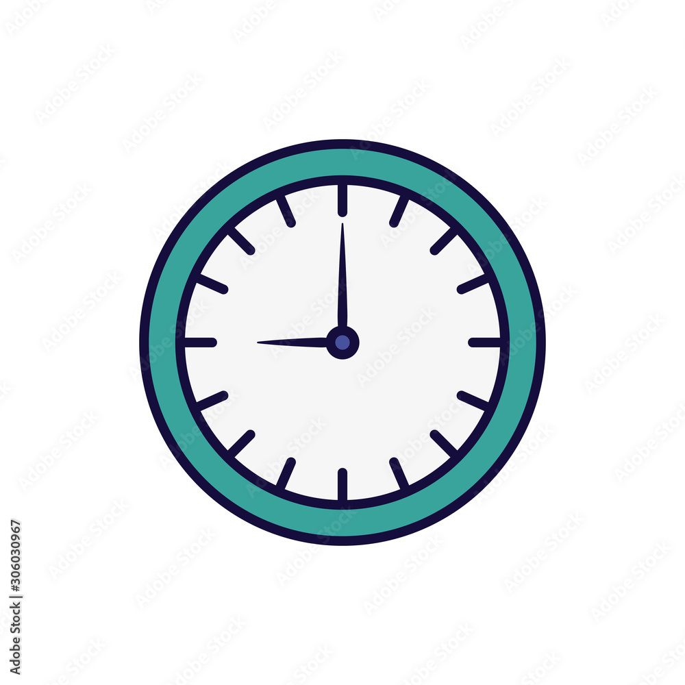 round clock time hour icon on white background round clock time hour icon on white background