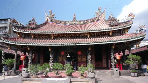 Crowds at Lungshan Temple of Manka. The landmark temple dates from 1738. 4K hyperlapse