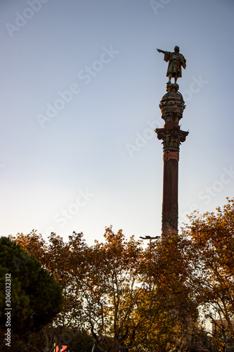Estatua de Cristobal Colon en Barcelona