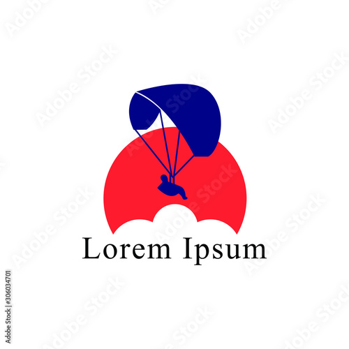 paragliding logo with text space for your slogan / tag line, vector