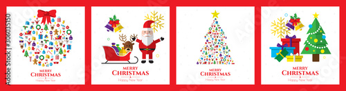 Santa claus, christmas tree and christmas elements © Cifotart