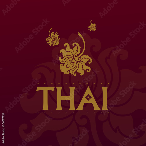 Thai art element for Thai graphic design vector illustration.