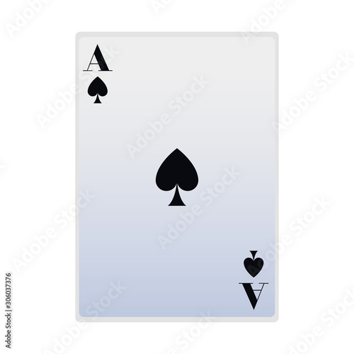 ace of spades card icon, flat design