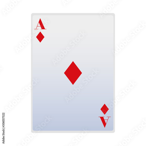 ace of diamonds card icon, flat design
