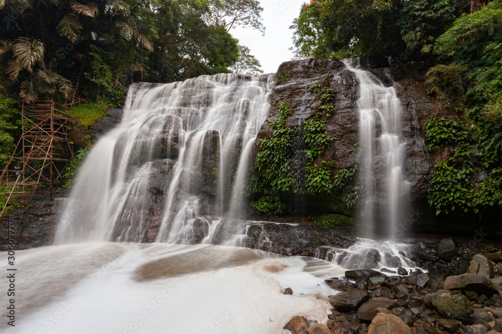 Long exposure shot of a waterfall (