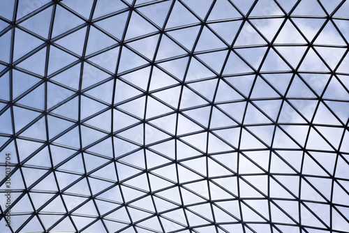 Modern architectural design of glass roof abstract at the british museum in london