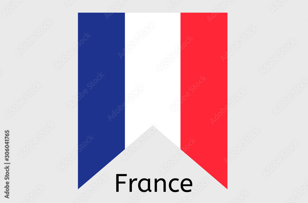 French flag icon, France country flag vector illustration