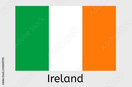 Irish flag icon, Ireland country flag vector illustration
